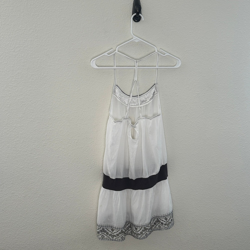 Forever 21 Y2K Womens White Embroidered T-Back Top Boho Summer - Picture 3 of 8